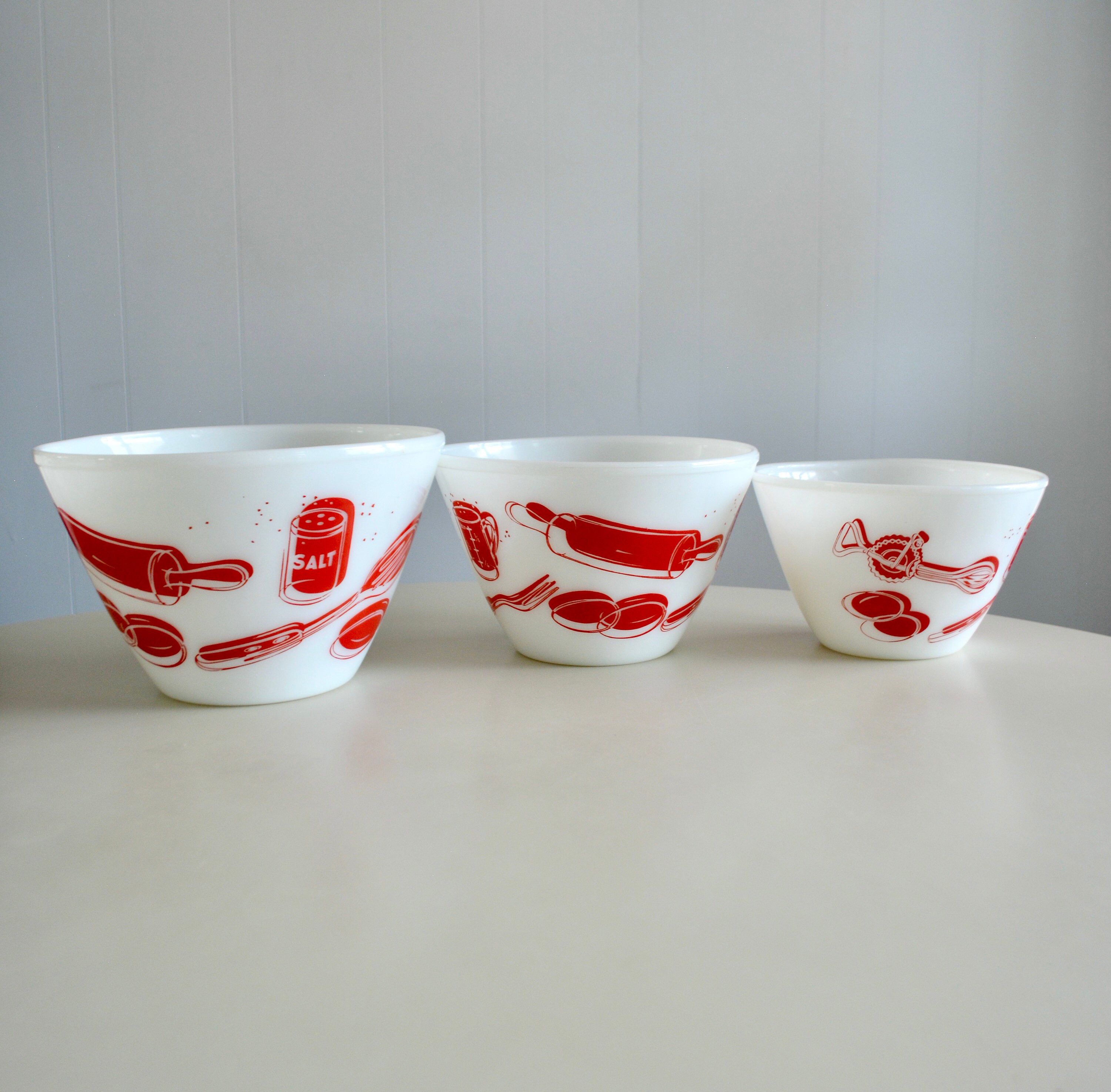 Fire King Red Kitchen Aids - Etsy Fire King Red Kitchen Aids - Etsy