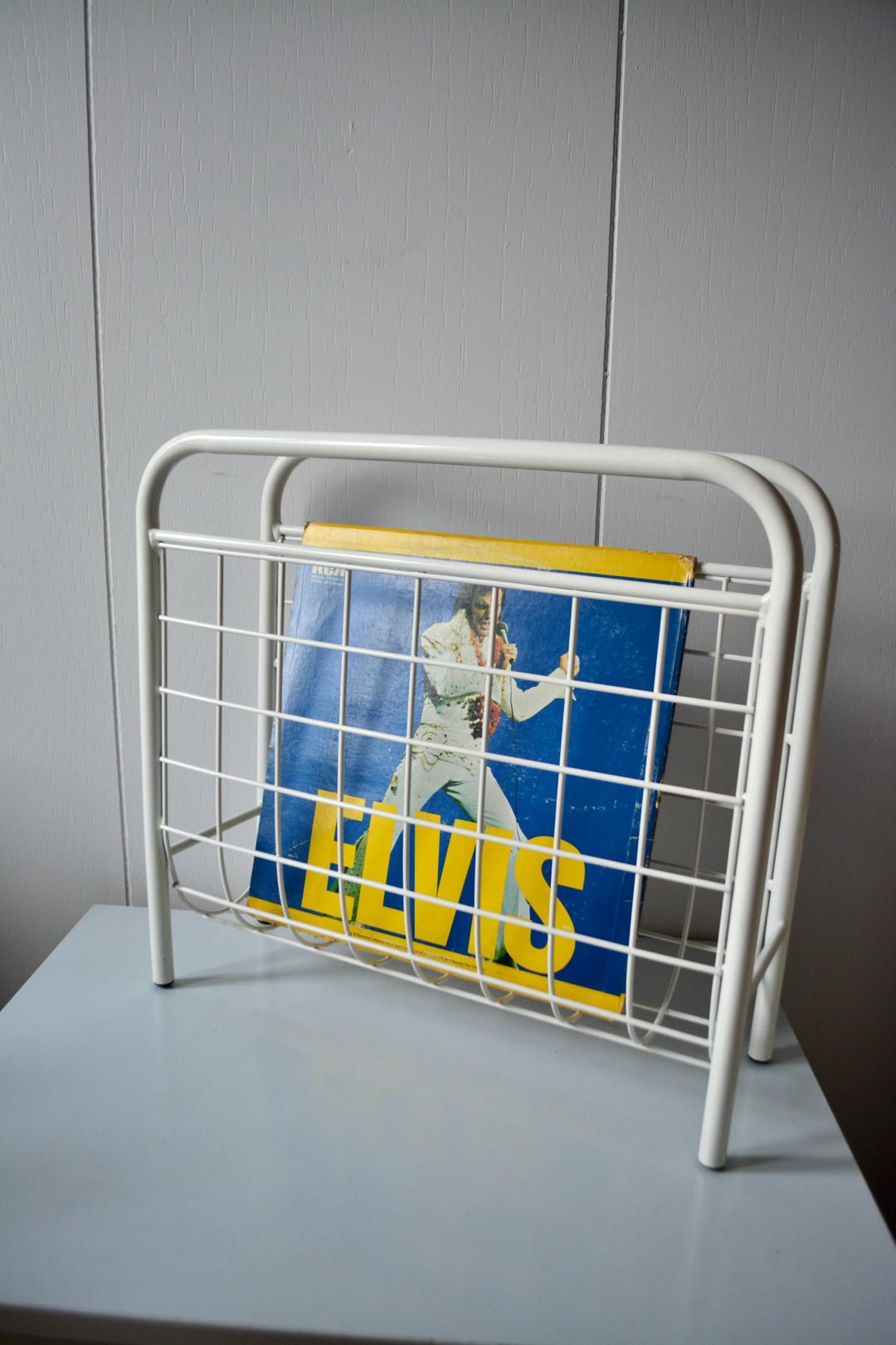 Vintage 1980s Metal Grid Magazine Rack. Vintage Post Modern Black White ...