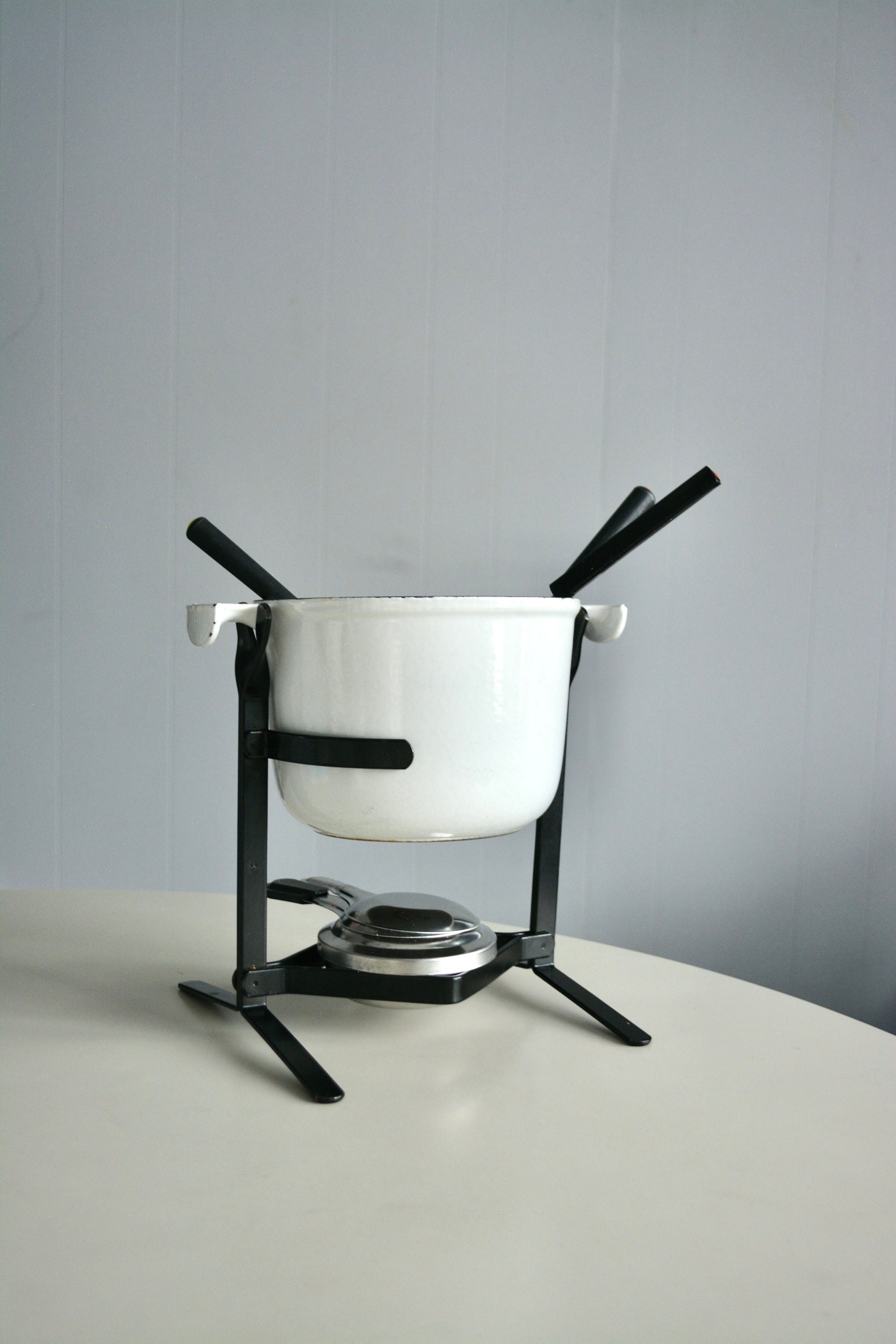 Vintage Le Creuset Mid Century Enzo Mari La Mama Fondue Pot