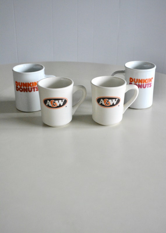Vintage Dunkin' Donuts The Big One Mug (set Of 2) Coffee Cups Made In Korea