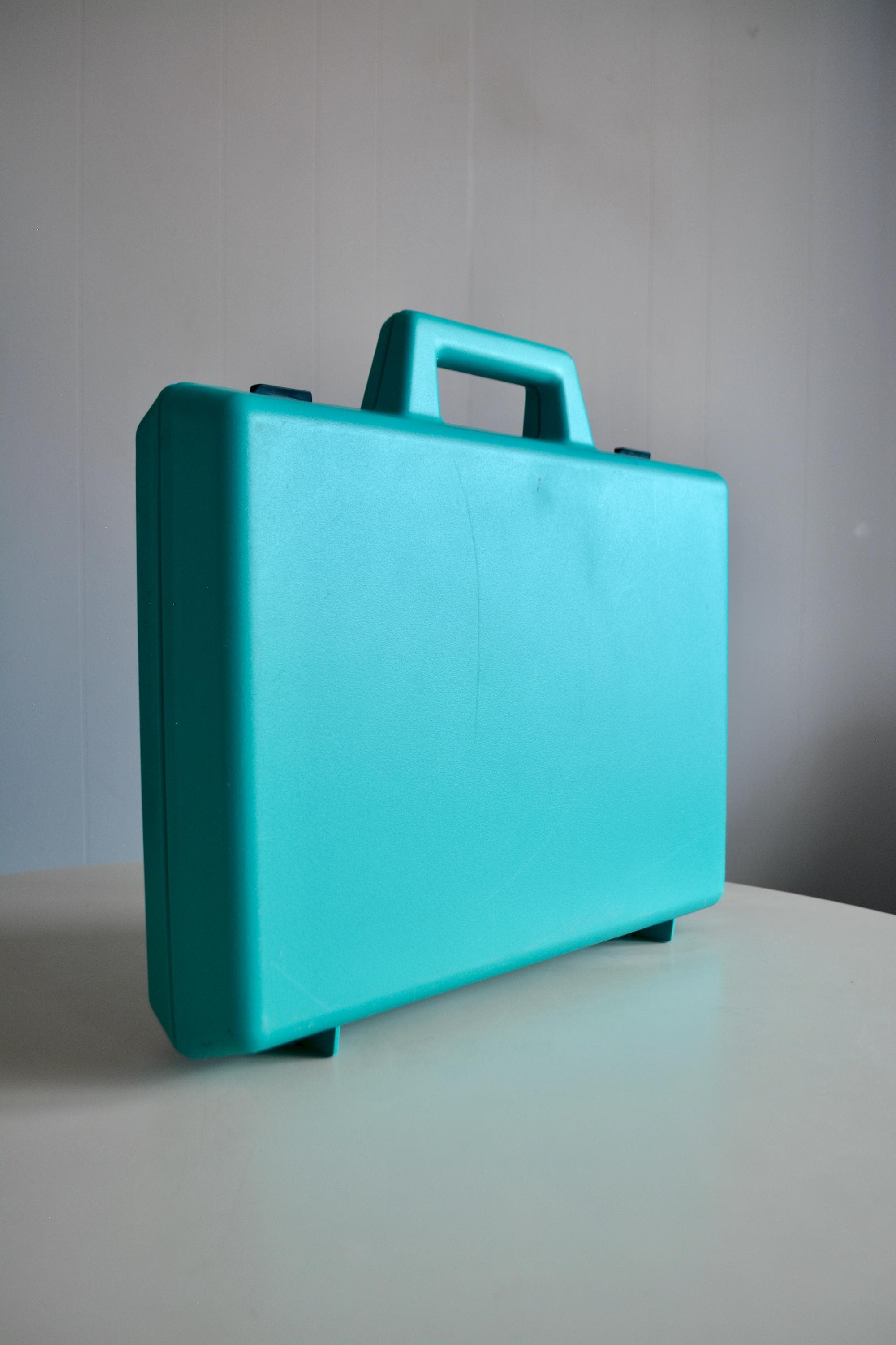 Vintage 1980 Turquoise Attache Carrying Case Briefcase by Michel
