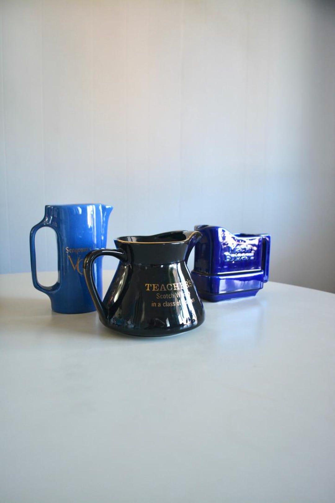 Vintage Whisky Pitcher Set Instant Collection. Teacher's Seagrams Marie ...