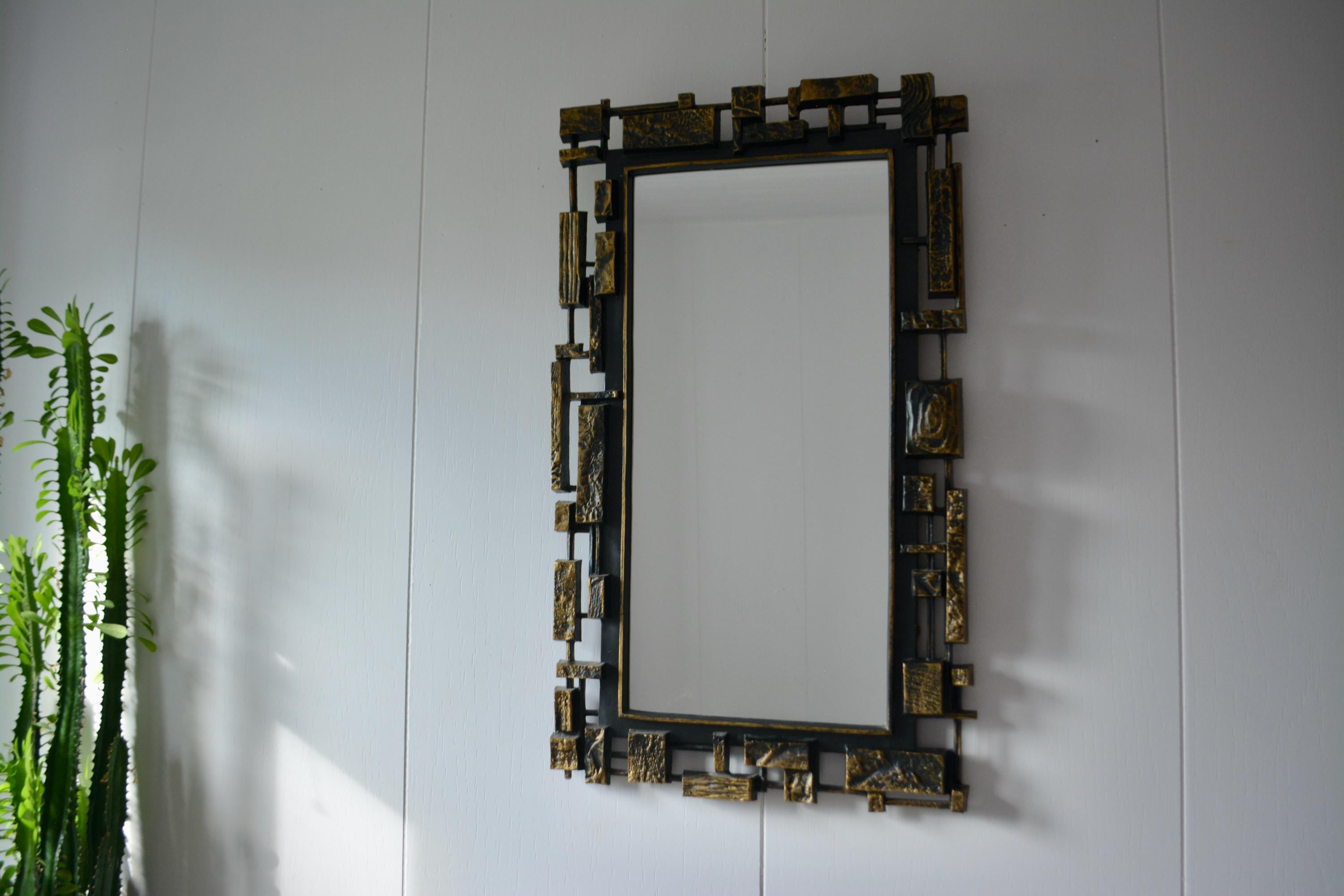 80s Postmodern Decorative Wall Mirror - Etsy