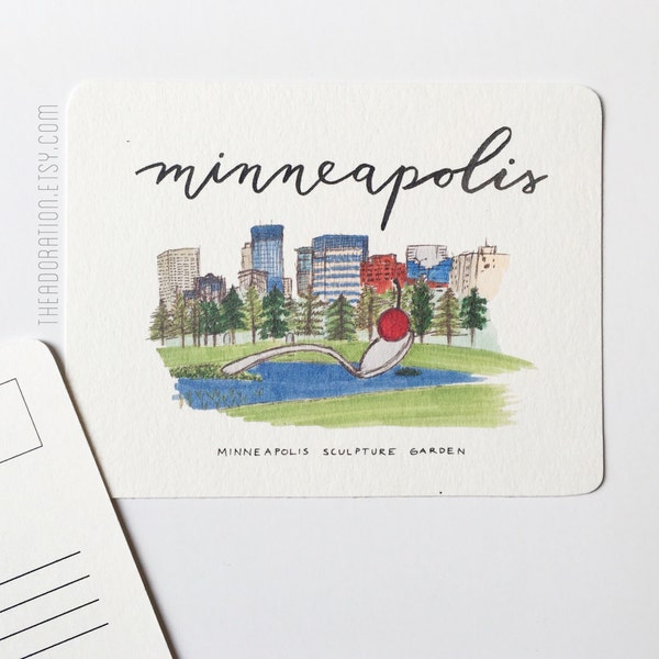 Minneapolis, Minnesota Postcard (Minneapolis Sculpture Garden)