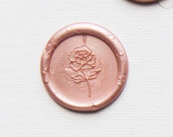 Adhesive Wax Seals / Seal / Sticker / Peel and Stick / Minimalist Flora /  Flower / Rose / Roses