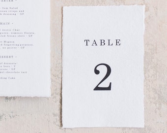 Handmade paper Table Numbers | Minimalist