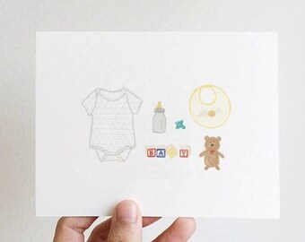 Baby Cards / Card Set ( Unisex / non-gendered )