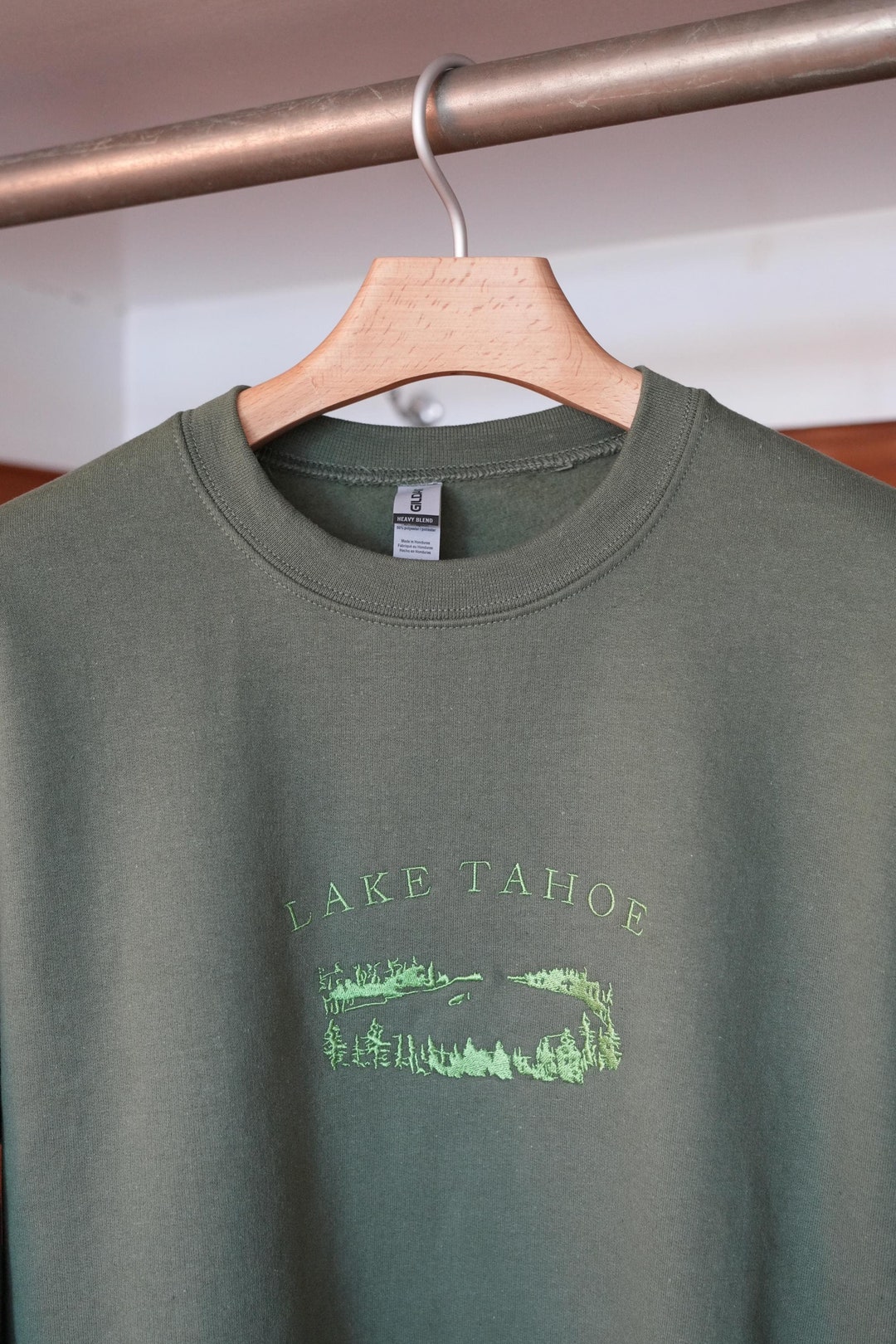 Lake Tahoe Embroidery Embroidered Unisex Crew Neck Sweatshirt