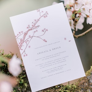 Cherry Blossom / Sakura Festival Wedding Invitations, Full Invite Suite, Save the Dates image 1