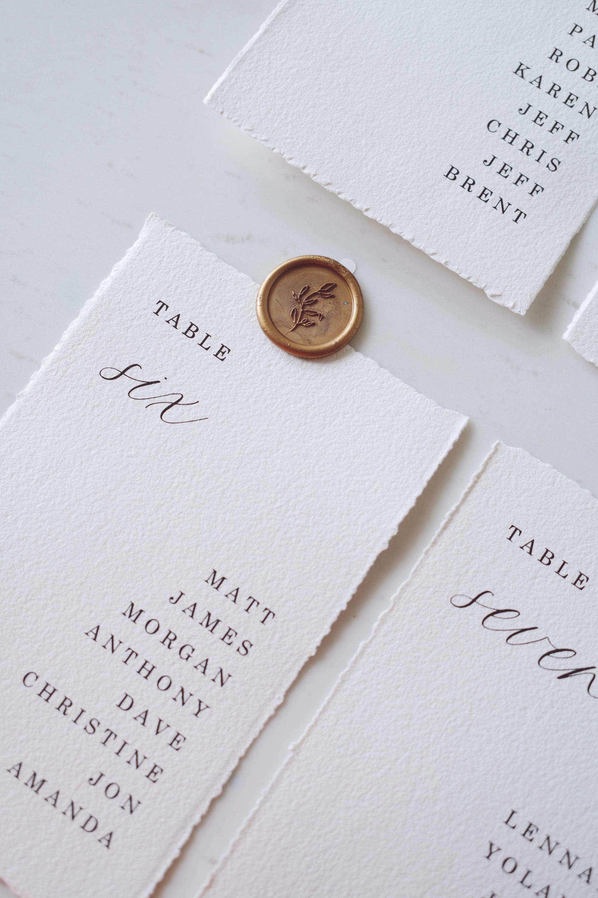 Table Paper Chart Handmade Paper Seating Chart Table Numbers | Minimalist - Etsy