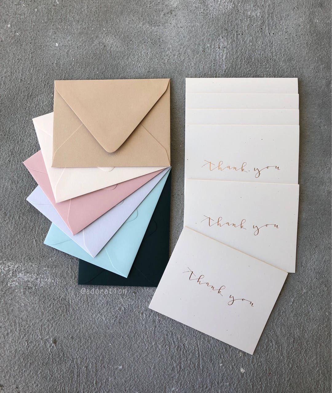 Foil Pressed Thank You Card Set - Etsy