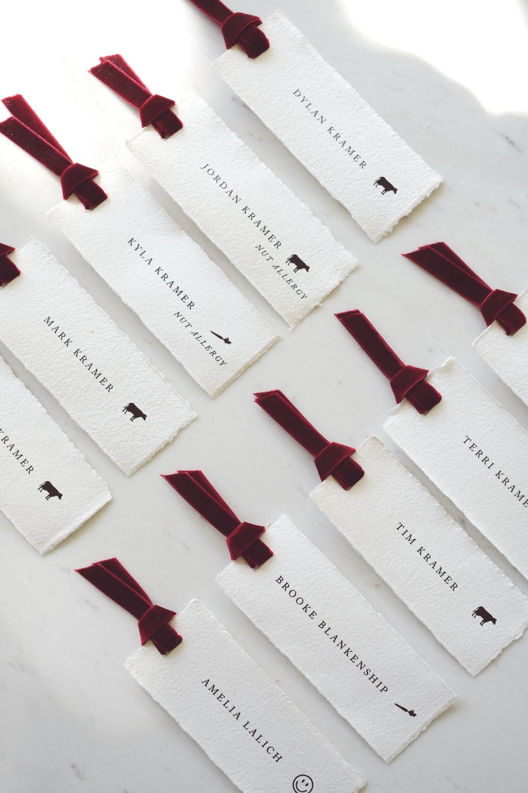 Name Tag Riben Velvet Ribbon Paper Name Tag / Customized Name / Nametag/ Tags ...