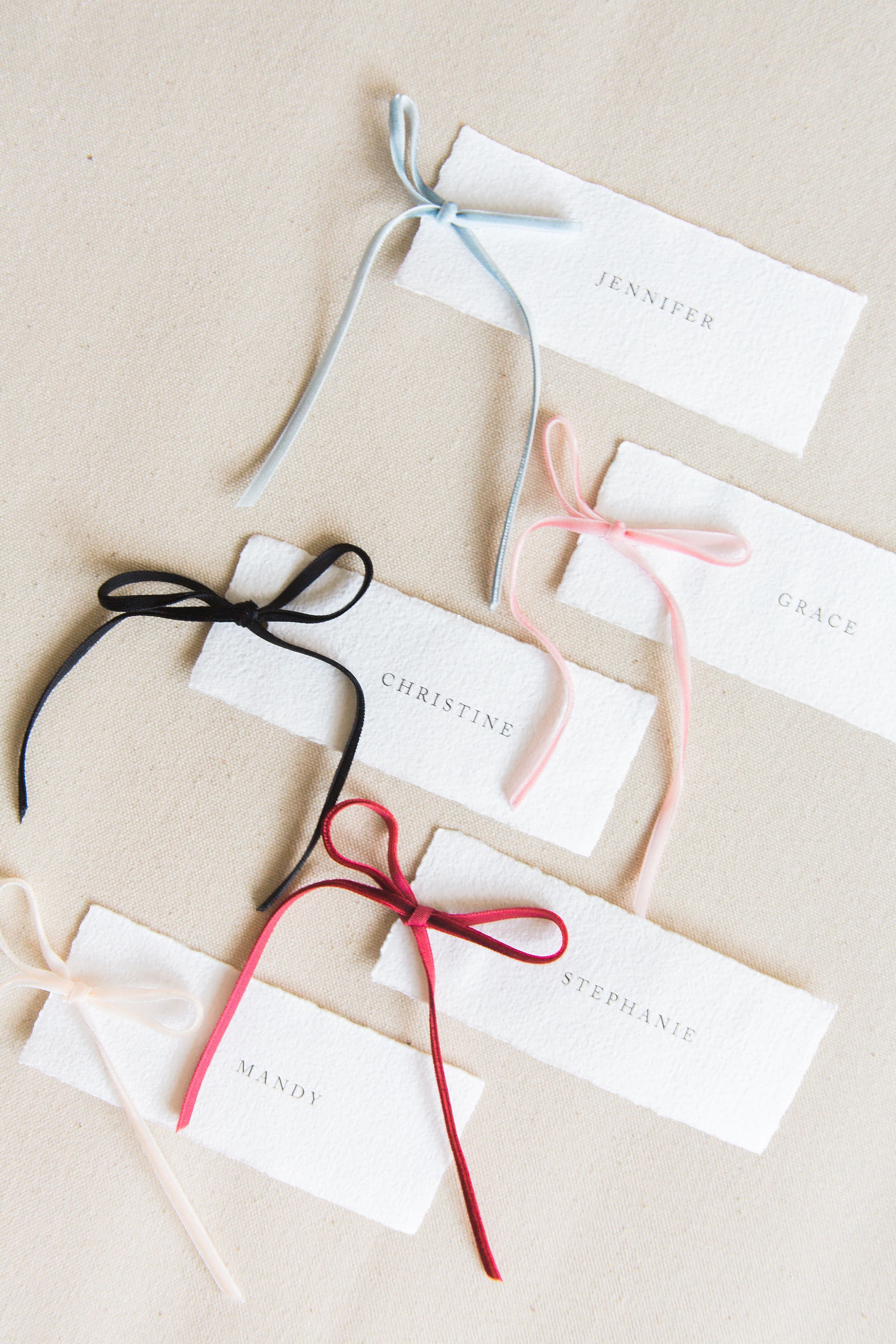 Velvet Bow Paper Name Tag / Customized Name / Nametag / Tags ...