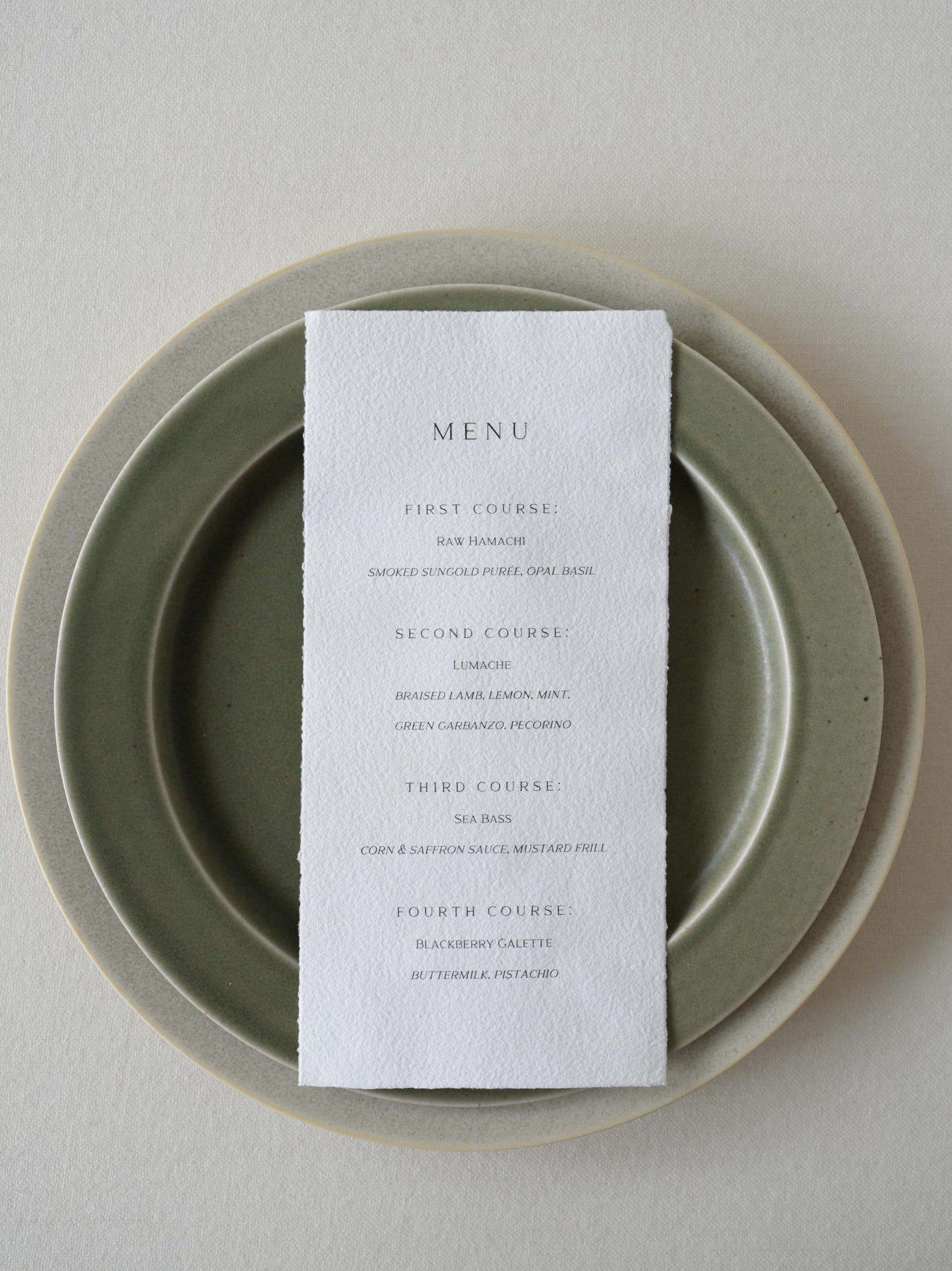 Handmade Paper Menu / Table Setting - Etsy