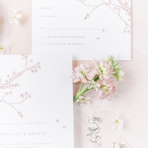 Cherry Blossom / Sakura Festival Wedding Invitations, Full Invite Suite, Save the Dates imagem 8