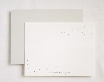 Celestial / Stardust / Space / Star / Stars / ad astra per aspera / Constellation Personal Personalized Flat Stationery / Postcard