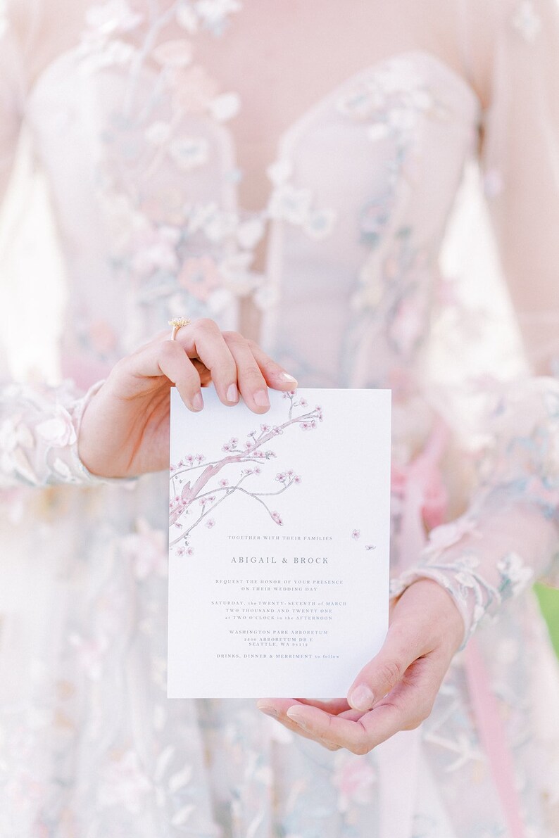 Cherry Blossom / Sakura Festival Wedding Invitations, Full Invite Suite, Save the Dates imagem 3