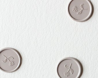 Adhesive Wax Seals / Seal / Sticker Peel and Stick / Minimalist Dandelion / Flower / Floral