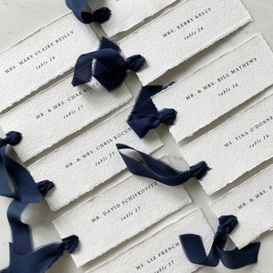 Silk ribbon paper name tag / customized name / nametag/ tags / placecards / place card / table setting / escort card