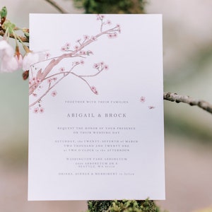 Cherry Blossom / Sakura Festival Wedding Invitations, Full Invite Suite, Save the Dates imagem 2