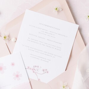 Cherry Blossom / Sakura Festival Wedding Invitations, Full Invite Suite, Save the Dates image 6