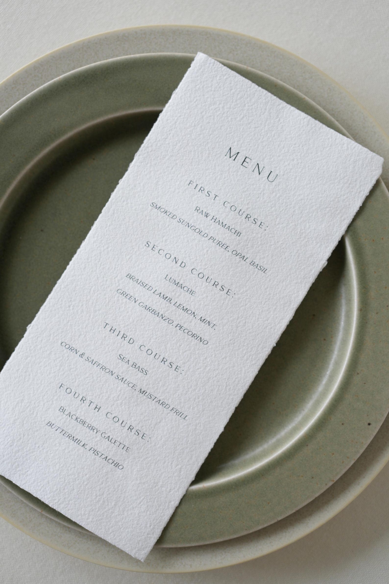 Handmade Paper Menu / Table Setting - Etsy
