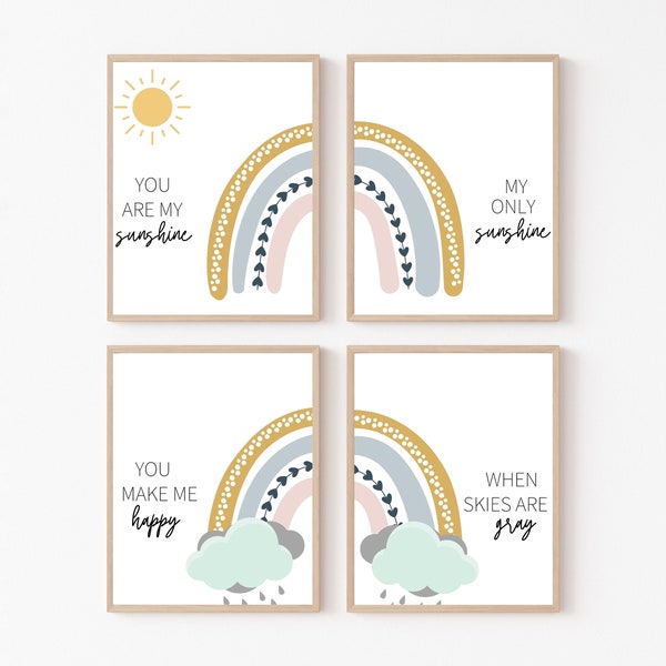 You are My Sunshine My Only Sunshine You Make Me Happy When Skies Are Gray Digital Print, Nursery Print