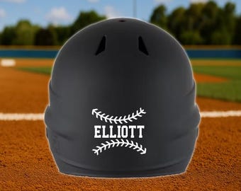 Athletic Baseball Stitches Vinyl Decal, Custom Personalized Name for Sports Personalization Water Bottle/Helmet Numbers/Baseball/Sport Team