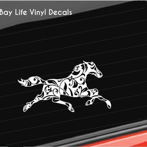 Horse Vinyl Decal, Fancy Horse Decal, Running Horse Home/Farm/Laptop/Computer/Truck/Car/Tumbler Decal