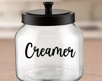 Coffee Creamer Jar Label / Kitchen Creamer Jar Vinyl Decal, Kitchen Jar Stickers, Kitchen Organization Labels