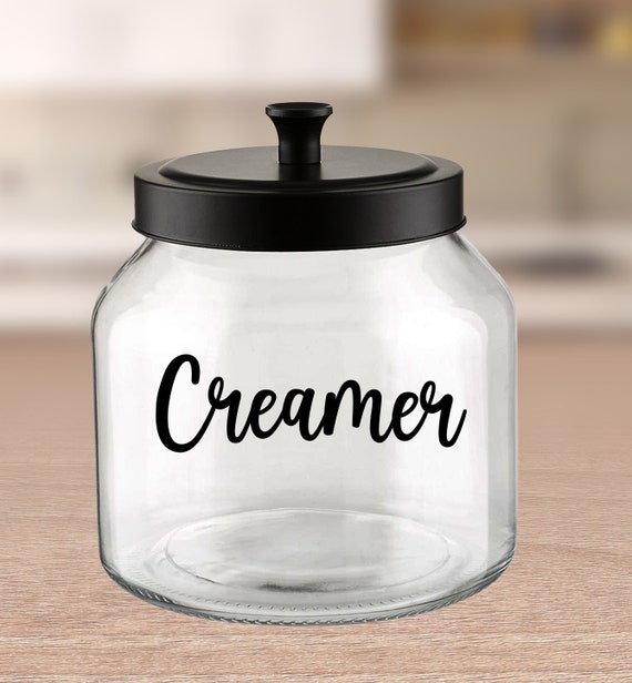 Coffee Creamer Jar Label / Kitchen Creamer Jar Vinyl Decal, Kitchen Jar Stickers, Kitchen Organization Labels