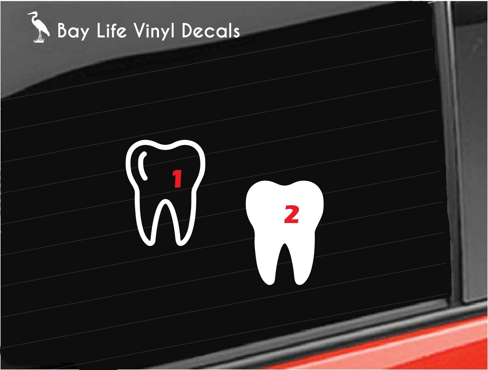 Tooth Vinyl Decal, Teeth Vinyl Decal, Dentist Tooth Vinyl Decal, Mouth ...