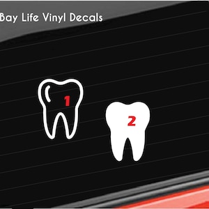 Tooth Vinyl Decal, Teeth Vinyl Decal, Dentist Tooth Vinyl Decal, Mouth Tooth Teeth Decal