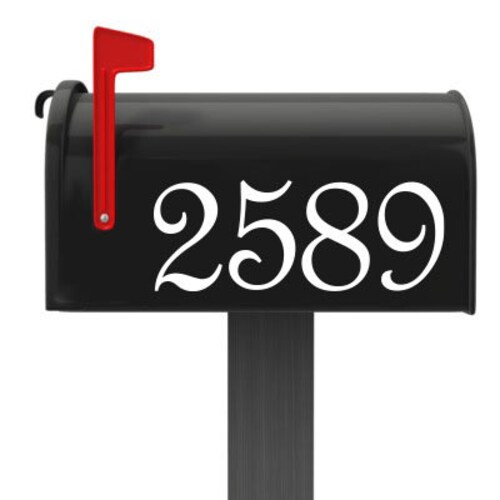 Mailbox Number With Border Vinyl Decal Etsy