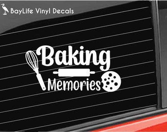 Kitchen Baking Vinyl Decal, Baking Memories Cooking Decal, Home Cooking Kitchen Decal Car/Truck/Home/Phone/Computer/Laptop Decal