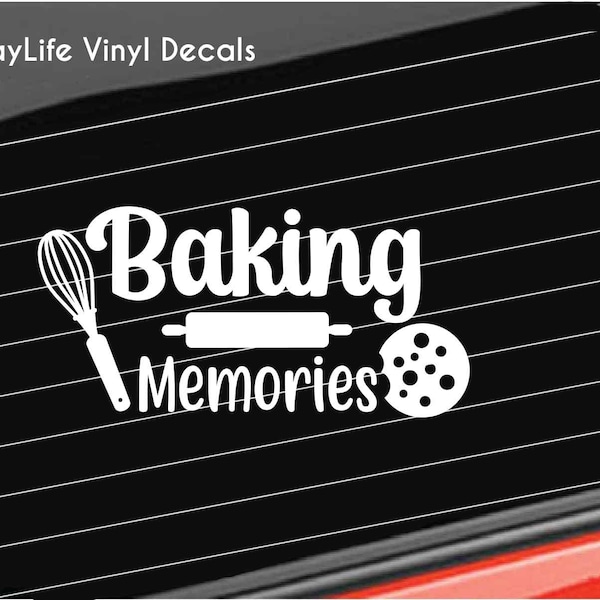 Kitchen Baking Vinyl Decal, Baking Memories Cooking Decal, Home Cooking Kitchen Decal Car/Truck/Home/Phone/Computer/Laptop Decal