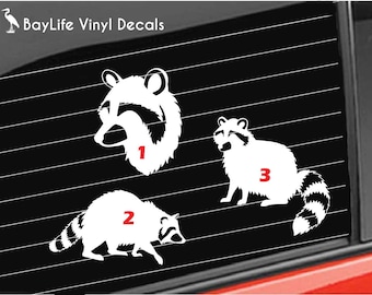 Racoon Vinyl Decal, Forest Racoon Decal, Racoon Sticker Decal Car/Truck/Home/Laptop/Computer/Phone Decal