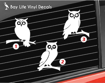 Owl Vinyl Decal, Forest Night Owls Decal, Birds Owl Sticker Decal Car/Truck/Home/Laptop/Computer/Phone Decal