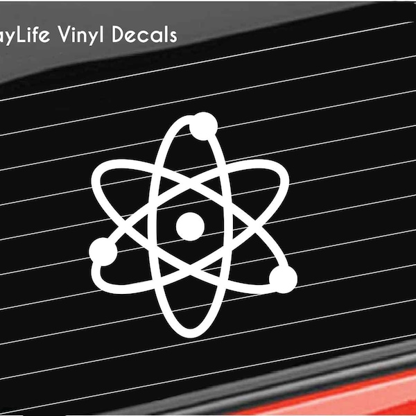Science Atom Vinyl Decal, Matter Atom Decal, Chemistry Science Matter Atom Decal Car/Truck/Home/Laptop/Computer/Phone Decal