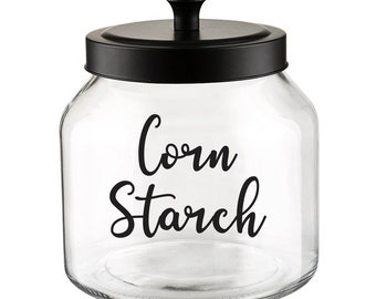 Corn Starch Jar Label / Kitchen Corn Starch Jar Vinyl Decal, Kitchen Jar Stickers, Kitchen Organization Labels