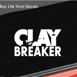 Clay Pigeon Shooting Vinyl Decal, Clay Breaker Decal, Skeet Trap Shooting Decal, Home/Laptop/Computer/Truck/Car Decal