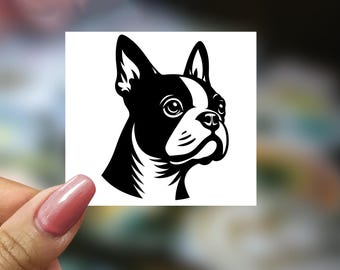 Boston Terrier Dog Vinyl Decal, Pet Terrier Sticker