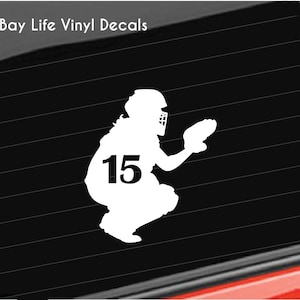 Women Softball Vinyl Decal, Custom Softball Catcher Decal for Women, Car/Truck/Home/Laptop/Computer/Tumbler/Phone Decal