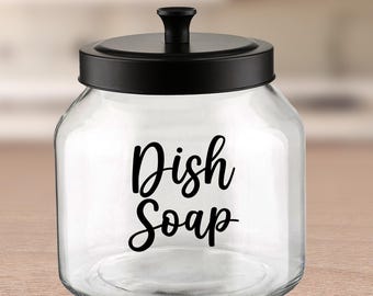 Dish Soap Label, Hand Soap Jar Decal / Home Organization Label for Kitchen Bathroom Pantry Sink