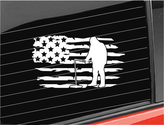 Ice Fisherman Distressed Flag Vinyl Decal, Ice Fishing Vinyl Decal, Ice  Fisherman Home/laptop/computer/truck/tumbler/car Decal 