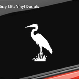 Blue Heron Vinyl Decal, Lake Pond Blue Heron Bird Vinyl Decal Car/Truck/Home/Laptop/Computer/Tumbler/Phone Decal