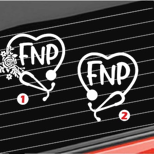 Family Nurse Practitioner Vinyl Decal, Nurse Practitioner Stethoscope Decal Home/Laptop/Computer/Truck/Car Bumper Sticker Decal