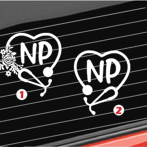 Nurse Practitioner Vinyl Decal, Nurse Practitioner Stethoscope Decal, Home/Laptop/Computer/Truck/Car Bumper Sticker Decal