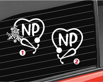 Nurse Practitioner Vinyl Decal, Nurse Practitioner Stethoscope Sticker