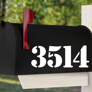 Mailbox Numbers Vinyl Decal, Mailbox Address Numbers Decal, Mailbox Number Stencil Font Stickers (cost for 5 numbers or less).